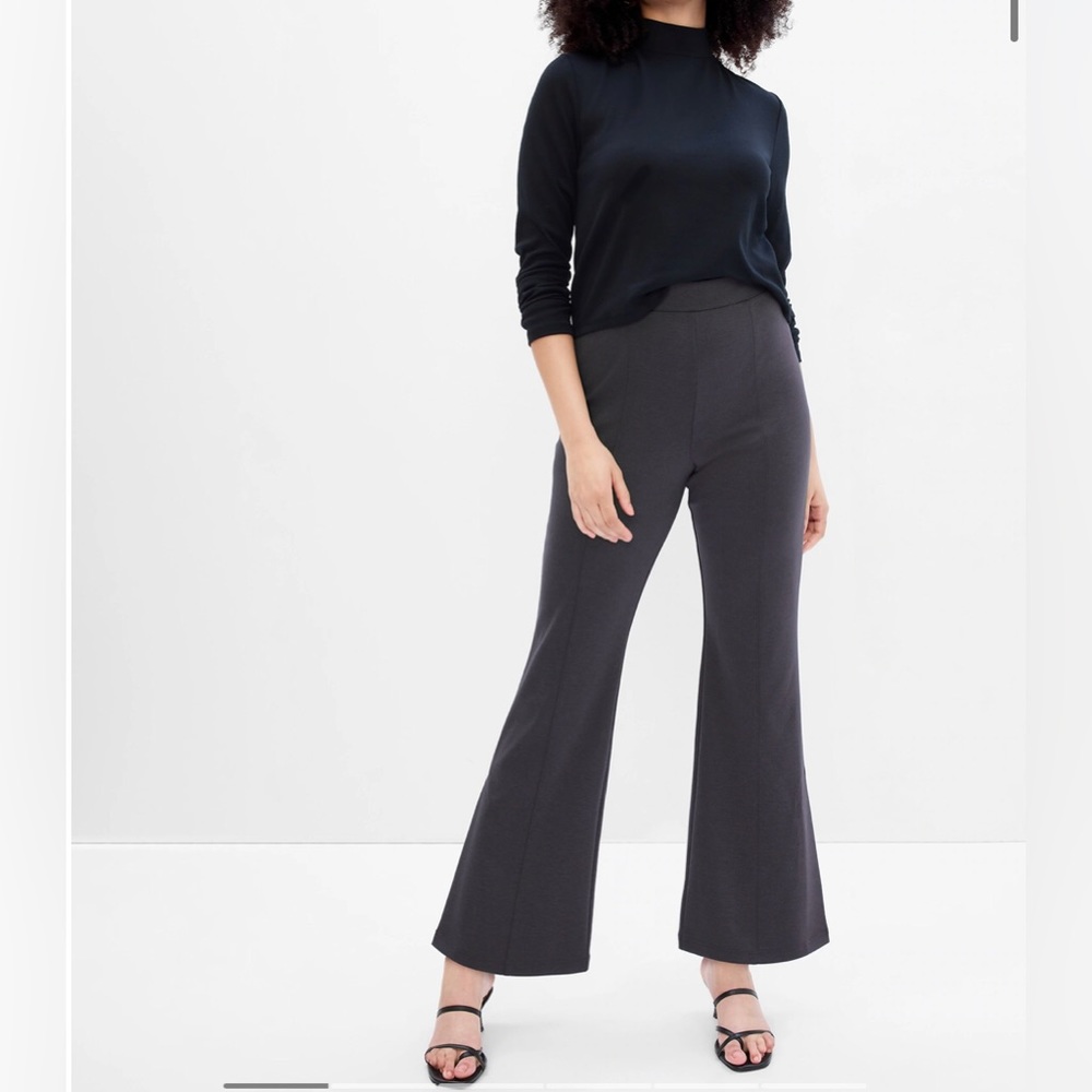 Mid Rise Flare Ponte Pants